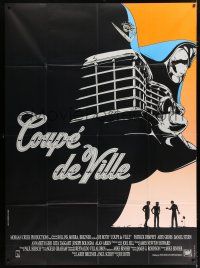 4y545 COUPE DE VILLE French 1p '90 great super close up Cadillac car artwork,road trip comedy!