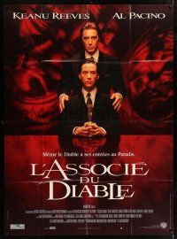 4y583 DEVIL'S ADVOCATE French 1p '97 best image of Keanu Reeves & demonic Al Pacino!