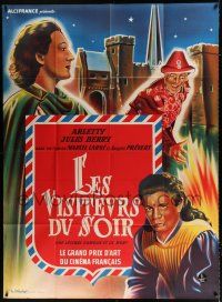 4y586 DEVIL'S ENVOYS French 1p R60s Marcel Carne's Les Visiteurs du Soir, colorful art!