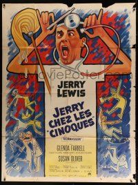 4y592 DISORDERLY ORDERLY French 1p '65 Grinsson artwork of wackiest hospital nurse Jerry Lewis!