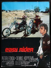 4y609 EASY RIDER French 1p R80s Peter Fonda, motorcycle biker classic directed by Dennis Hopper!