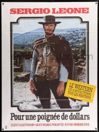 4y646 FISTFUL OF DOLLARS French 1p R80s Sergio Leone, full-length close up of Clint Eastwood!