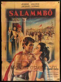 4y783 LOVES OF SALAMMBO French 1p '62 Jean Mascii art of Jacques Sernas & sexy Jeanne Valerie!