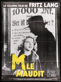 4y784 M French 1p R80s Fritz Lang, Peter Lorre, creepy image of little girl talking to killer!