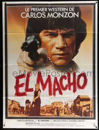 4y786 MACHO KILLERS French 1p '77 Carlos Monzon as El Macho, Michel Landi spaghetti western art!
