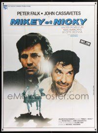 4y802 MIKEY & NICKY French 1p '76 great different image of Peter Falk & John Cassavetes!