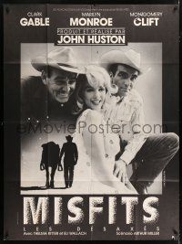 4y804 MISFITS French 1p R80s Clark Gable, sexy Marilyn Monroe, Montgomery Clift, different image!