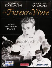 4y874 REBEL WITHOUT A CAUSE French 1p R90s Nicholas Ray, great different images of James Dean!
