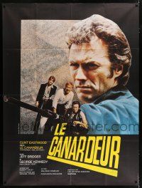4y951 THUNDERBOLT & LIGHTFOOT French 1p '74 different image of Clint Eastwood, Bridges & Kennedy!