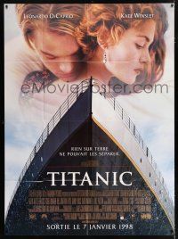4y952 TITANIC advance French 1p '98 Leonardo DiCaprio, Kate Winslet, directed by James Cameron!