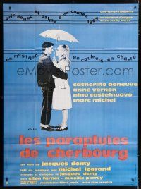 4y963 UMBRELLAS OF CHERBOURG French 1p R80s Catherine Deneuve, directed by Jacques Demy, Chica art