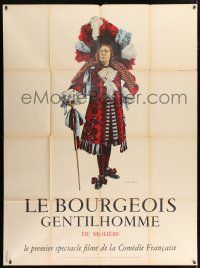 4y992 WOULD-BE GENTLEMAN French 1p '59 great full-length art of Jean Meyer, from Moliere's play!