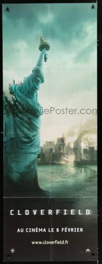 4y359 CLOVERFIELD French door panel '08 wild image of New York in ruins & Lady Liberty decapitated!
