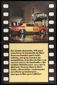 4y334 HERBIE RIDES AGAIN French 32x47 '74 Disney's Love Bug, cool Volkswagen Beetle tie-in poster!