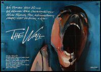 4y025 WALL German 33x47 '82 Pink Floyd, Roger Waters, classic rock & roll art by Gerald Scarfe!