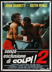 4y065 AMERICAN KICKBOXER Italian 1p '92 c/u of John Barrett & Keith Vitali fighting in the ring!