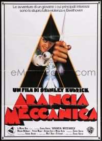 4y080 CLOCKWORK ORANGE Italian 1p R90s Stanley Kubrick classic, Castle art of Malcolm McDowell!