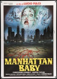4y089 EYE OF THE EVIL DEAD Italian 1p '84 Lucio Fulci's Manhattan Baby, Enzo Sciotti horror art!