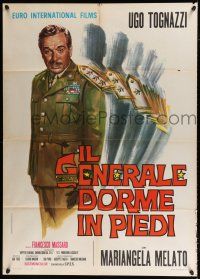 4y095 IL GENERALE DORME IN PIEDI Italian 1p '72 art of Ugo Tognazzi in military officer uniform!