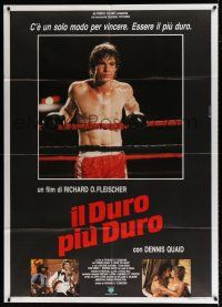 4y136 TOUGH ENOUGH Italian 1p '88 different image of tough boxer Dennis Quaid in the ring!
