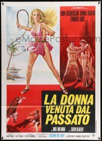 4y142 VENGEANCE OF SHE Italian 1p '68 Hammer fantasy, different art of sexy Olinka Berova w/ whip!