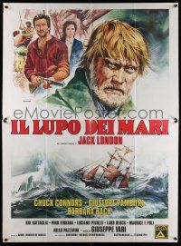 4y046 LEGEND OF SEA WOLF Italian 2p '77 Casaro art of Chuck Connors as Jack London's Wolf Larsen