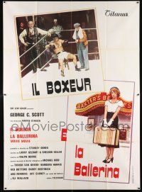 4y048 MOVIE MOVIE Italian 2p '79 completely different art of boxer in ring & would-be showgirl!