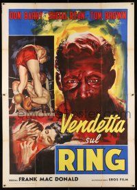 4y052 RINGSIDE Italian 2p R60 cool different intense boxing art of Don Red Barry & Sheila Ryan!