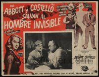4y175 ABBOTT & COSTELLO MEET THE INVISIBLE MAN Mexican LC '51 detective Lou with Paul Maxey!