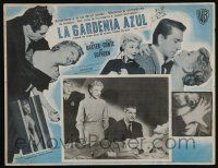 4y195 BLUE GARDENIA Mexican LC '53 Fritz Lang, Anne Baxter, Ann Sothern & George Reeves!