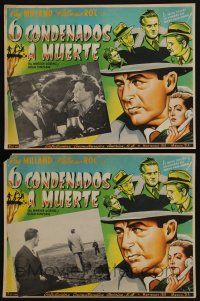 4y165 CIRCLE OF DANGER 2 Mexican LCs '51 Ray Milland is man on manhunt, directed by Jacques Tourneur