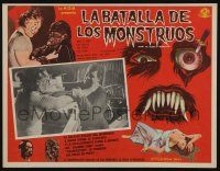 4y220 HOW TO MAKE A MONSTER Mexican LC '58 great close up of ghastly ghoul attacking man!