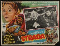 4y232 LA STRADA Mexican LC '56 Federico Fellini, Anthony Quinn, Giulietta Masina, cool border art!