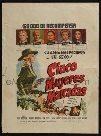 4y149 FIVE BOLD WOMEN Mexican WC '59 Merry Anders used a weapon no badman could... SEX!