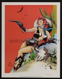 4z295 DAVE STEVENS signed cowgirl style 11x14 art print '90 by the artist, wonderful sexy art!