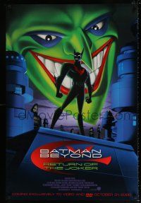 4z673 BATMAN BEYOND RETURN OF THE JOKER 2-sided 27x40 video poster '00 cool art of caped crusader!