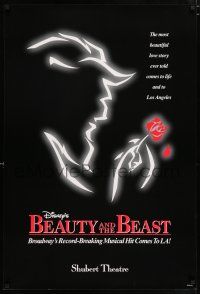 4z101 BEAUTY & THE BEAST stage play 27x40 stage poster '95 cool profile art with rose!