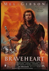 4z684 BRAVEHEART 27x40 video poster '95 cool image of Mel Gibson as William Wallace!