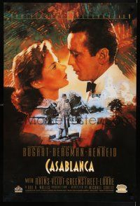 4z689 CASABLANCA 24x36 video poster R92 Humphrey Bogart, Ingrid Bergman, Michael Curtiz classic!