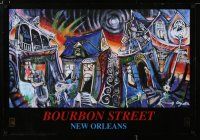 4z582 BOURBON STREET NEW ORLEANS 22x32 commercial poster '97 cool abstract Amzie Adams artwork!