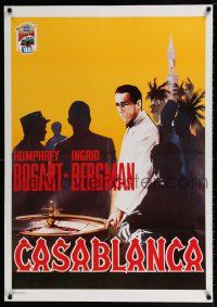4z588 CASABLANCA 28x40 Italian commercial poster '88 Bogart, Bergman, Michael Curtiz classic!
