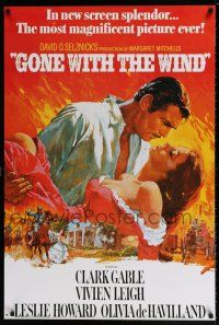 4z848 GONE WITH THE WIND REPRO 27x40 commercial poster '96 Clark Gable, Vivien Leigh, Leslie Howard