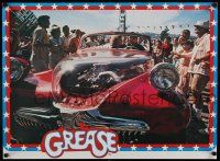4z605 GREASE 24x32 commercial poster '78 John Travolta & Olivia Newton-John in custom car!