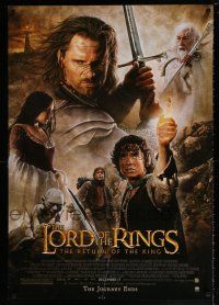 4z617 LORD OF THE RINGS: THE RETURN OF THE KING 27x39 commercial poster '03 Jackson, cast montage!