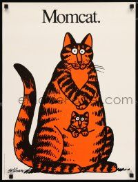4z623 MOMCAT 18x24 commercial poster '77 great art of large orange cat with kitten in pouch!
