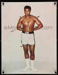 4z625 MUHAMMAD ALI 20x26 commercial poster '68 in boxing trunks shot with arrows by George Lois!