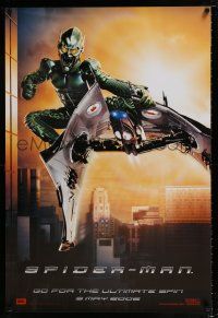 4z651 SPIDER-MAN 27x40 DS German commercial poster '02 the Green Goblin on his jet glider, Marvel!