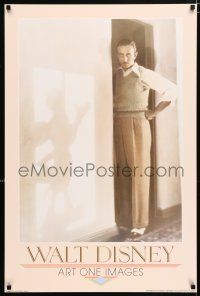 4z664 WALT DISNEY 24x36 commercial poster '86 incredible portrait with Mickey Mouse shadow!