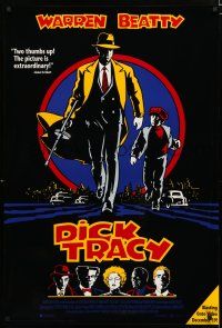 4z705 DICK TRACY 27x40 video poster '90 Warren Beatty as Chester Gould's classic detective!
