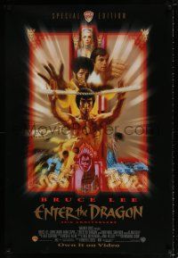4z713 ENTER THE DRAGON 27x40 video poster R98 Bruce Lee classic, the movie that made him a legend!